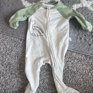 SHEIN Green and White Footies One Piece with Soft Fabric